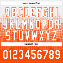 Load image into Gallery viewer, Custom White Orange 3D Gradient Square Shape Two-Button Unisex Softball Jersey
