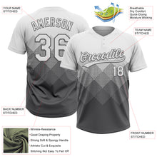Laden Sie das Bild in den Galerie-Viewer, Custom White Steel Gray 3D Gradient Square Shape Two-Button Unisex Softball Jersey
