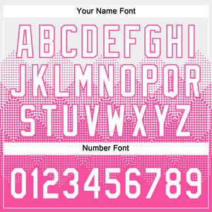 Custom White Pink 3D Gradient Square Shape Two-Button Unisex Softball Jersey