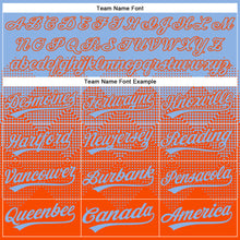 Load image into Gallery viewer, Custom Light Blue Orange 3D Gradient Square Shape Two-Button Unisex Softball Jersey
