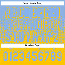 Load image into Gallery viewer, Custom Light Blue Yellow 3D Gradient Square Shape Two-Button Unisex Softball Jersey
