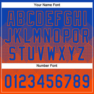 Custom Thunder Blue Orange 3D Gradient Square Shape Two-Button Unisex Softball Jersey