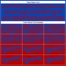 Laden Sie das Bild in den Galerie-Viewer, Custom Thunder Blue Red 3D Gradient Square Shape Two-Button Unisex Softball Jersey
