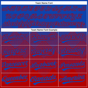 Custom Thunder Blue Red 3D Gradient Square Shape Two-Button Unisex Softball Jersey