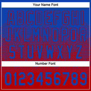 Custom Thunder Blue Red 3D Gradient Square Shape Two-Button Unisex Softball Jersey