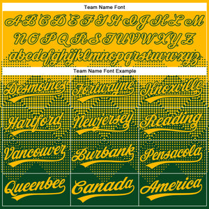 Custom Gold Green 3D Gradient Square Shape Two-Button Unisex Softball Jersey