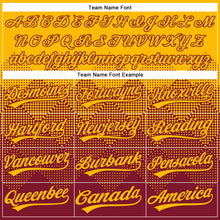 Load image into Gallery viewer, Custom Gold Crimson 3D Gradient Square Shape Two-Button Unisex Softball Jersey
