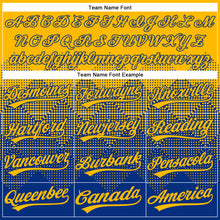 Load image into Gallery viewer, Custom Gold Royal 3D Gradient Square Shape Two-Button Unisex Softball Jersey

