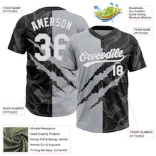 Загрузить изображение в средство просмотра галереи, Custom Graffiti Pattern White Black-Gray 3D Scratch Two-Button Unisex Softball Jersey
