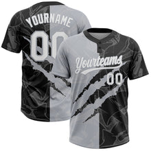 Загрузить изображение в средство просмотра галереи, Custom Graffiti Pattern White Black-Gray 3D Scratch Two-Button Unisex Softball Jersey
