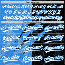 Загрузить изображение в средство просмотра галереи, Custom Graffiti Pattern White Black-Electric Blue 3D Scratch Two-Button Unisex Softball Jersey
