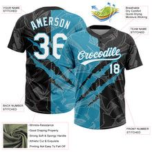 Загрузить изображение в средство просмотра галереи, Custom Graffiti Pattern White Black-Panther Blue 3D Scratch Two-Button Unisex Softball Jersey
