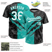 Загрузить изображение в средство просмотра галереи, Custom Graffiti Pattern White Black-Aqua 3D Scratch Two-Button Unisex Softball Jersey
