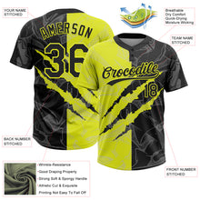 Загрузить изображение в средство просмотра галереи, Custom Graffiti Pattern Black-Neon Yellow 3D Scratch Two-Button Unisex Softball Jersey
