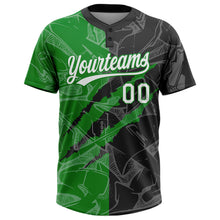 Загрузить изображение в средство просмотра галереи, Custom Graffiti Pattern White Black-Grass Green 3D Scratch Two-Button Unisex Softball Jersey
