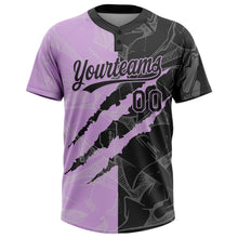 Загрузить изображение в средство просмотра галереи, Custom Graffiti Pattern Black-Light Purple 3D Scratch Two-Button Unisex Softball Jersey
