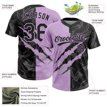 Загрузить изображение в средство просмотра галереи, Custom Graffiti Pattern Black-Light Purple 3D Scratch Two-Button Unisex Softball Jersey
