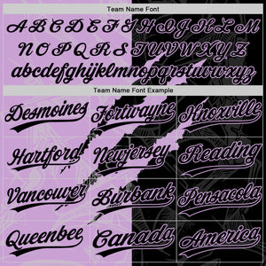 Custom Graffiti Pattern Black-Light Purple 3D Scratch Two-Button Unisex Softball Jersey
