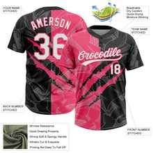 Загрузить изображение в средство просмотра галереи, Custom Graffiti Pattern White Black-Neon Pink 3D Scratch Two-Button Unisex Softball Jersey
