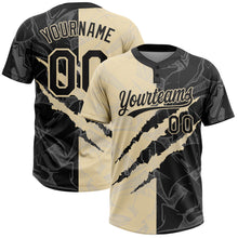 Загрузить изображение в средство просмотра галереи, Custom Graffiti Pattern Black-Cream 3D Scratch Two-Button Unisex Softball Jersey
