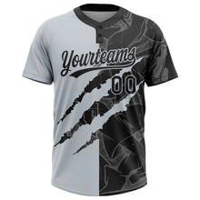 Загрузить изображение в средство просмотра галереи, Custom Graffiti Pattern Black-Silver 3D Scratch Two-Button Unisex Softball Jersey

