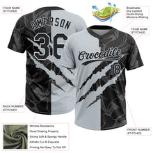 Загрузить изображение в средство просмотра галереи, Custom Graffiti Pattern Black-Silver 3D Scratch Two-Button Unisex Softball Jersey
