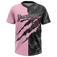 Загрузить изображение в средство просмотра галереи, Custom Graffiti Pattern Black-Light Pink 3D Scratch Two-Button Unisex Softball Jersey
