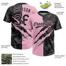 Загрузить изображение в средство просмотра галереи, Custom Graffiti Pattern Black-Light Pink 3D Scratch Two-Button Unisex Softball Jersey
