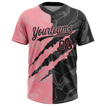 Загрузить изображение в средство просмотра галереи, Custom Graffiti Pattern Black-Medium Pink 3D Scratch Two-Button Unisex Softball Jersey
