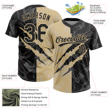 Загрузить изображение в средство просмотра галереи, Custom Graffiti Pattern Black-Vegas Gold 3D Scratch Two-Button Unisex Softball Jersey
