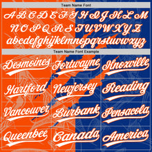 Загрузить изображение в средство просмотра галереи, Custom Graffiti Pattern White Royal-Orange 3D Scratch Two-Button Unisex Softball Jersey
