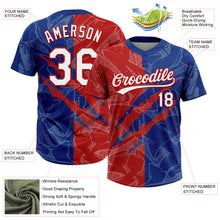 Загрузить изображение в средство просмотра галереи, Custom Graffiti Pattern White Royal-Red 3D Scratch Two-Button Unisex Softball Jersey
