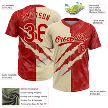 Загрузить изображение в средство просмотра галереи, Custom Graffiti Pattern Red-Cream 3D Scratch Two-Button Unisex Softball Jersey
