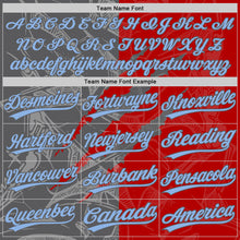 Загрузить изображение в средство просмотра галереи, Custom Graffiti Pattern Light Blue Red-Steel Gray 3D Scratch Two-Button Unisex Softball Jersey
