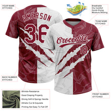 Загрузить изображение в средство просмотра галереи, Custom Graffiti Pattern Crimson-White 3D Scratch Two-Button Unisex Softball Jersey
