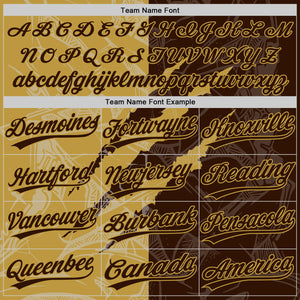 Custom Graffiti Pattern Brown-Old Gold 3D Scratch Two-Button Unisex Softball Jersey