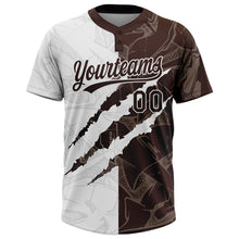 Загрузить изображение в средство просмотра галереи, Custom Graffiti Pattern Brown-White 3D Scratch Two-Button Unisex Softball Jersey
