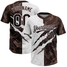 Загрузить изображение в средство просмотра галереи, Custom Graffiti Pattern Brown-White 3D Scratch Two-Button Unisex Softball Jersey
