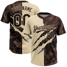Загрузить изображение в средство просмотра галереи, Custom Graffiti Pattern Brown-Cream 3D Scratch Two-Button Unisex Softball Jersey
