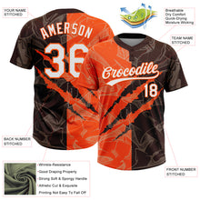 Загрузить изображение в средство просмотра галереи, Custom Graffiti Pattern White Brown-Orange 3D Scratch Two-Button Unisex Softball Jersey
