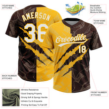 Загрузить изображение в средство просмотра галереи, Custom Graffiti Pattern White Brown-Gold 3D Scratch Two-Button Unisex Softball Jersey
