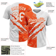 Загрузить изображение в средство просмотра галереи, Custom Graffiti Pattern White-Orange 3D Scratch Two-Button Unisex Softball Jersey
