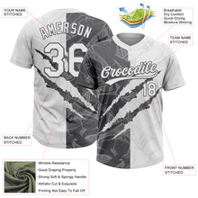 Загрузить изображение в средство просмотра галереи, Custom Graffiti Pattern White-Steel Gray 3D Scratch Two-Button Unisex Softball Jersey
