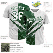 Загрузить изображение в средство просмотра галереи, Custom Graffiti Pattern White-Green 3D Scratch Two-Button Unisex Softball Jersey
