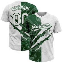 Загрузить изображение в средство просмотра галереи, Custom Graffiti Pattern White-Green 3D Scratch Two-Button Unisex Softball Jersey

