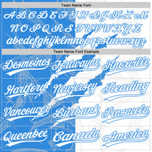 Загрузить изображение в средство просмотра галереи, Custom Graffiti Pattern White-Electric Blue 3D Scratch Two-Button Unisex Softball Jersey

