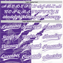 Загрузить изображение в средство просмотра галереи, Custom Graffiti Pattern White-Purple 3D Scratch Two-Button Unisex Softball Jersey
