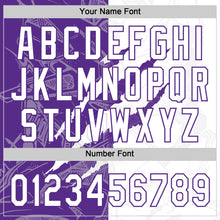 Загрузить изображение в средство просмотра галереи, Custom Graffiti Pattern White-Purple 3D Scratch Two-Button Unisex Softball Jersey

