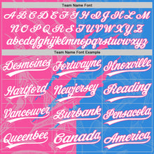 Загрузить изображение в средство просмотра галереи, Custom Graffiti Pattern White Electric Blue-Pink 3D Scratch Two-Button Unisex Softball Jersey
