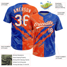 Загрузить изображение в средство просмотра галереи, Custom Graffiti Pattern White Thunder Blue-Orange 3D Scratch Two-Button Unisex Softball Jersey
